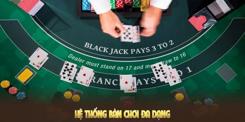 Blackjack 8KBet mang đến hệ thống bàn chơi đa dạng, phù hợp mọi người